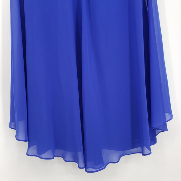 Joseph Ribkoff Chiffon Cape Cocktail Dress 12 Sheath Cobalt Blue NEW - Picture 12 of 14